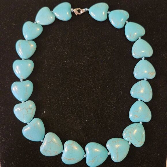 Turquoise Heart Stone Necklace - Picture 1 of 5